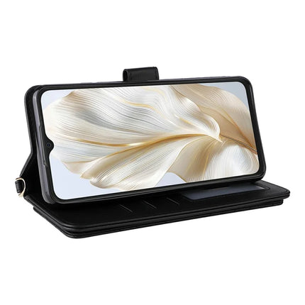 For Blackview Wave 8C Wallet Case with Shoulder Strap Leather Phone Cover