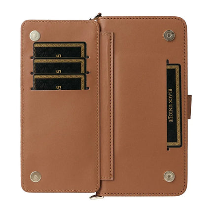 For Blackview Wave 8C Wallet Case with Shoulder Strap Leather Phone Cover