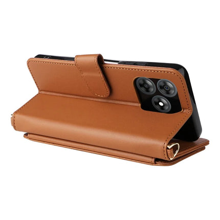 For Blackview Wave 8C Wallet Case with Shoulder Strap Leather Phone Cover