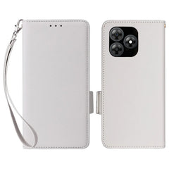 For Blackview Wave 8C Case Litchi Texture PU Leather Wallet Flip Phone Cover - White