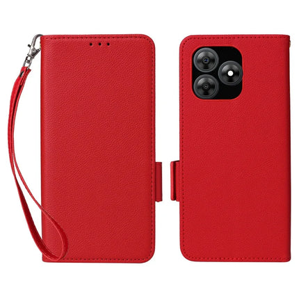 For Blackview Wave 8C Case Litchi Texture PU Leather Wallet Flip Phone Cover - Red