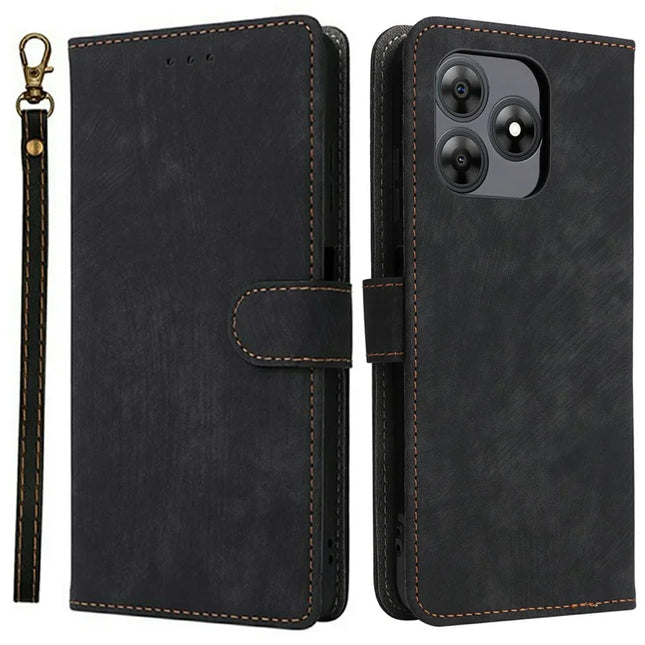 For Blackview Wave 8C Wallet Case RFID Blocking PU Leather Cover Stand View - Black