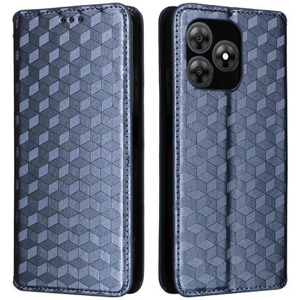 For Blackview Wave 8C Wallet Case Rhombus Imprinted Leather Phone Cover - Blue