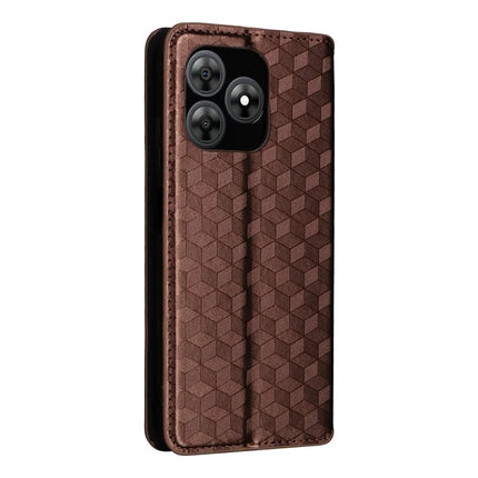 For Blackview Wave 8C Wallet Case Rhombus Imprinted Leather Phone Cover