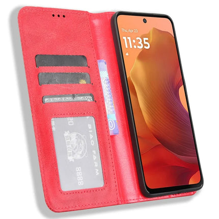 For Motorola Moto G15 4G / G15 Power 4G Leather Case Wallet Stand Retro Texture Phone Cover