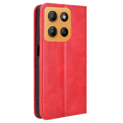 For Motorola Moto G15 4G / G15 Power 4G Leather Case Wallet Stand Retro Texture Phone Cover