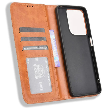 For Motorola Moto G15 4G / G15 Power 4G Leather Case Wallet Stand Retro Texture Phone Cover