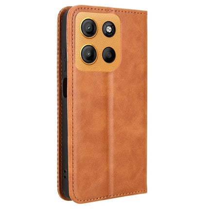 For Motorola Moto G15 4G / G15 Power 4G Leather Case Wallet Stand Retro Texture Phone Cover