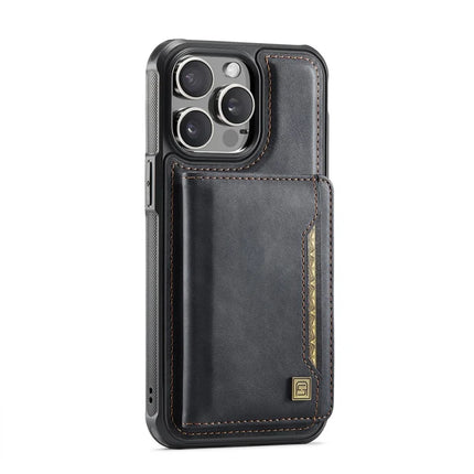 For iPhone 12 Pro Max 6.7 inch Case AUTSPACE A13 Vintage Leather Back Cover with Magnetic Detachable Card Bag