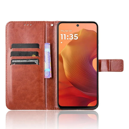 For Motorola Moto G15 4G / G15 Power 4G Case Crazy Horse Texture PU Leather Phone Wallet Cover