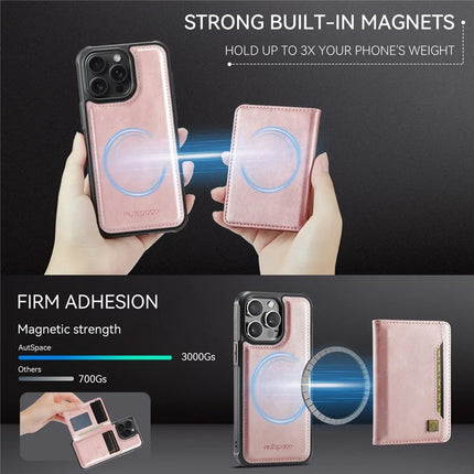 For iPhone 13 Pro Max 6.7 inch Case AUTSPACE A13 Vintage Leather Back Cover with Magnetic Detachable Card Bag