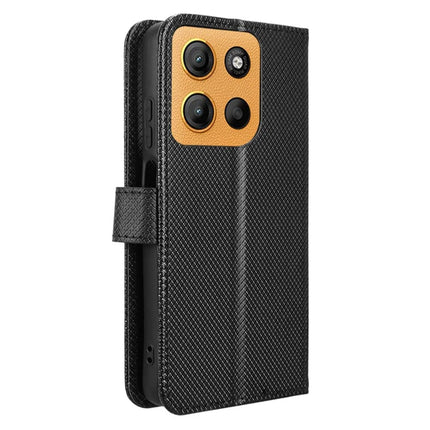 For Motorola Moto G15 4G / G15 Power 4G Case PU Leather Diamond Texture Wallet Phone Cover