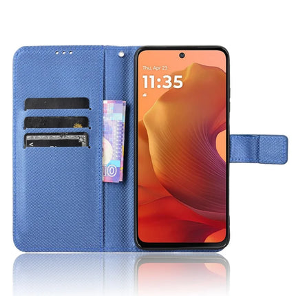 For Motorola Moto G15 4G / G15 Power 4G Case PU Leather Diamond Texture Wallet Phone Cover