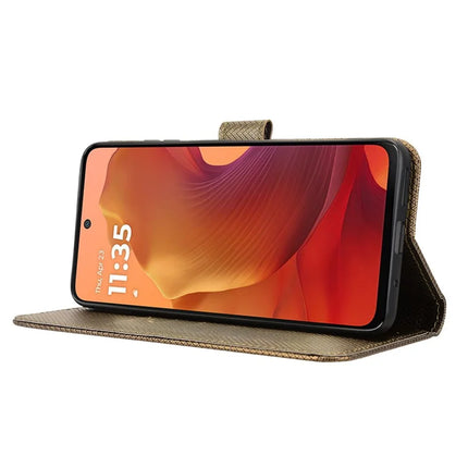 For Motorola Moto G15 4G / G15 Power 4G Case PU Leather Diamond Texture Wallet Phone Cover