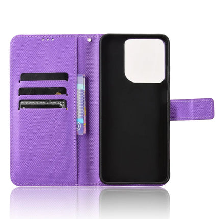 For Motorola Moto G15 4G / G15 Power 4G Case PU Leather Diamond Texture Wallet Phone Cover
