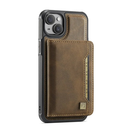 For iPhone 13 6.1 inch Case AUTSPACE A13 Vintage Leather Back Cover with Magnetic Detachable Card Bag