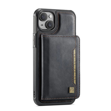For iPhone 14 Case AUTSPACE A13 Vintage Leather Back Cover with Magnetic Detachable Card Bag