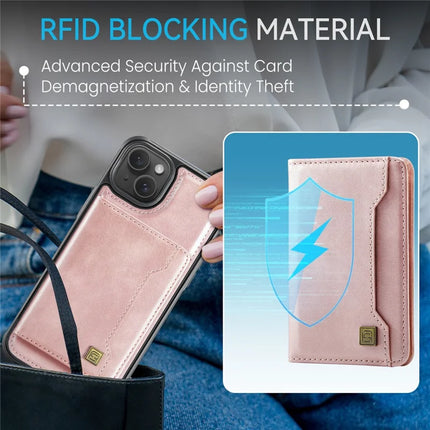 For iPhone 14 Case AUTSPACE A13 Vintage Leather Back Cover with Magnetic Detachable Card Bag