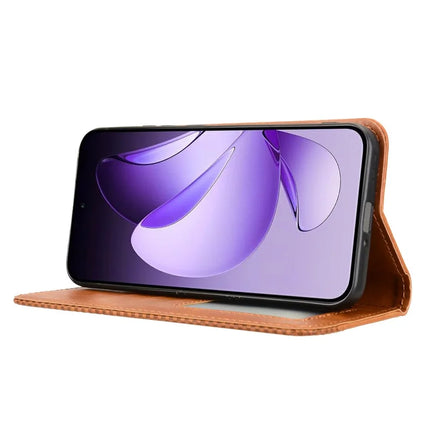 For Oppo Reno13 5G (Global) Leather Case Wallet Stand Retro Texture Phone Cover