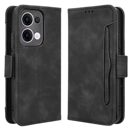 For Oppo Reno13 5G (Global) Leather Case Phone Wallet Cover with Multiple Card Slots - Black