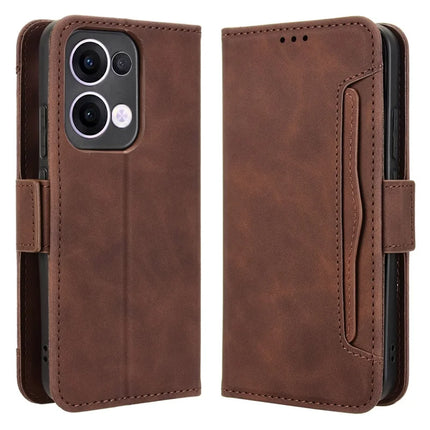 For Oppo Reno13 5G (Global) Leather Case Phone Wallet Cover with Multiple Card Slots - Brown