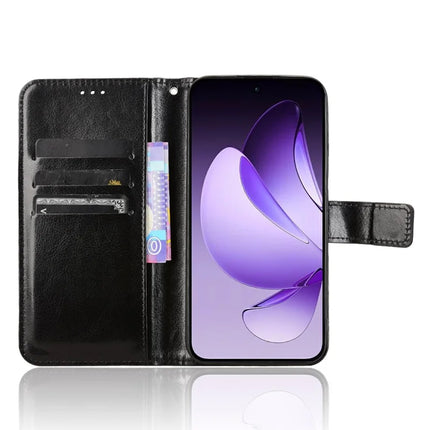 For Oppo Reno13 5G (Global) Case Crazy Horse Texture PU Leather Phone Wallet Cover