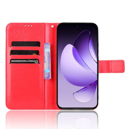 For Oppo Reno13 5G (Global) Case Crazy Horse Texture PU Leather Phone Wallet Cover