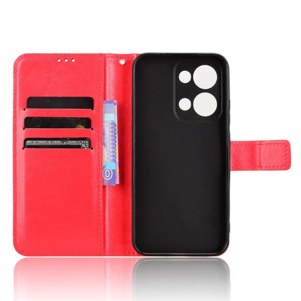 For Oppo Reno13 5G (Global) Case Crazy Horse Texture PU Leather Phone Wallet Cover