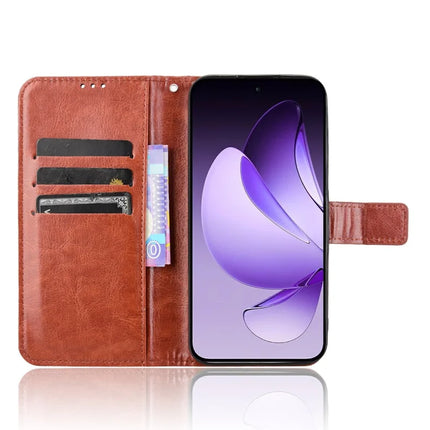 For Oppo Reno13 5G (Global) Case Crazy Horse Texture PU Leather Phone Wallet Cover