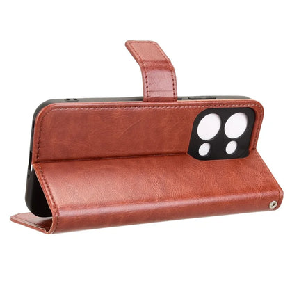 For Oppo Reno13 5G (Global) Case Crazy Horse Texture PU Leather Phone Wallet Cover