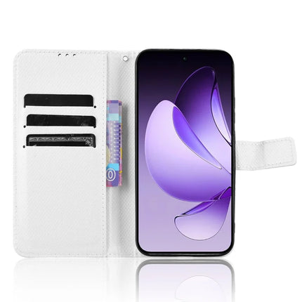 For Oppo Reno13 5G (Global) Case PU Leather Diamond Texture Wallet Phone Cover