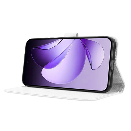 For Oppo Reno13 5G (Global) Case PU Leather Diamond Texture Wallet Phone Cover