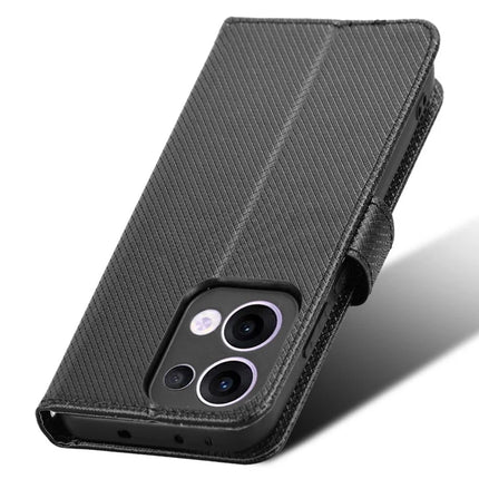 For Oppo Reno13 5G (Global) Case PU Leather Diamond Texture Wallet Phone Cover