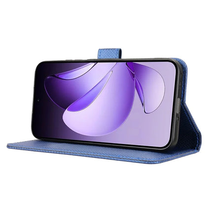 For Oppo Reno13 5G (Global) Case PU Leather Diamond Texture Wallet Phone Cover