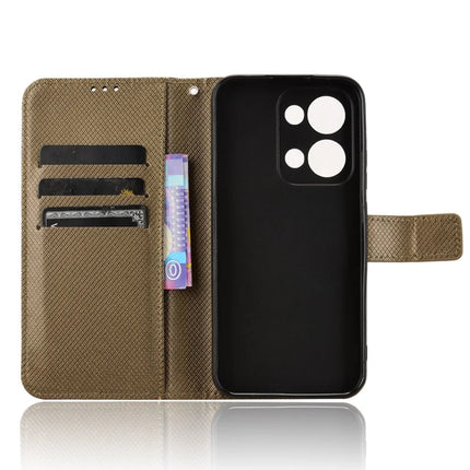 For Oppo Reno13 5G (Global) Case PU Leather Diamond Texture Wallet Phone Cover