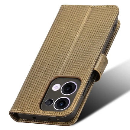 For Oppo Reno13 5G (Global) Case PU Leather Diamond Texture Wallet Phone Cover