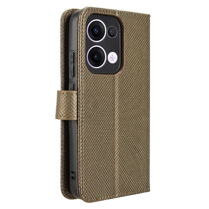 For Oppo Reno13 5G (Global) Case PU Leather Diamond Texture Wallet Phone Cover