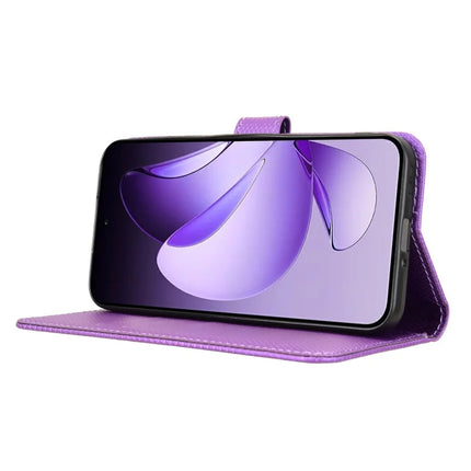 For Oppo Reno13 5G (Global) Case PU Leather Diamond Texture Wallet Phone Cover