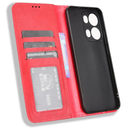 For Oppo Reno13 Pro 5G Leather Case Wallet Stand Retro Texture Phone Cover