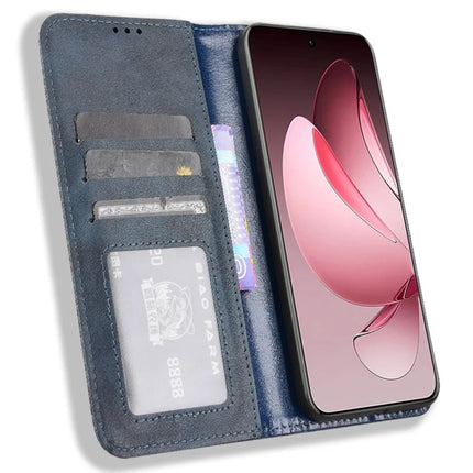 For Oppo Reno13 Pro 5G Leather Case Wallet Stand Retro Texture Phone Cover