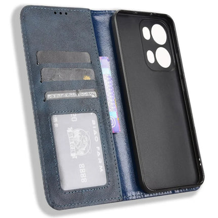 For Oppo Reno13 Pro 5G Leather Case Wallet Stand Retro Texture Phone Cover