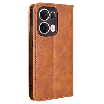 For Oppo Reno13 Pro 5G Leather Case Wallet Stand Retro Texture Phone Cover
