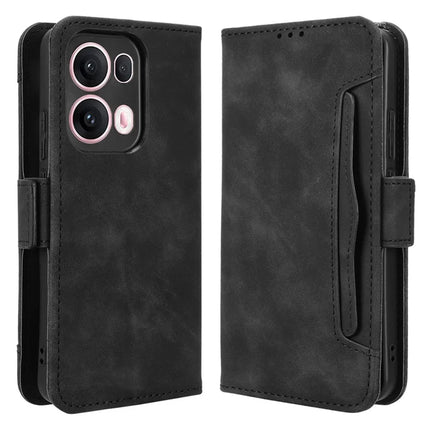 For Oppo Reno13 Pro 5G Leather Case Phone Wallet Cover with Multiple Card Slots - Black
