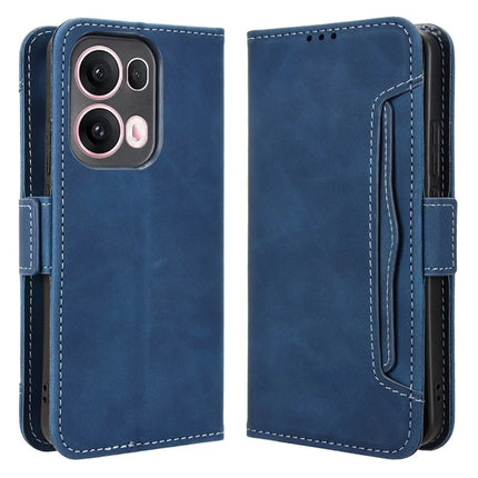 For Oppo Reno13 Pro 5G Leather Case Phone Wallet Cover with Multiple Card Slots - Blue