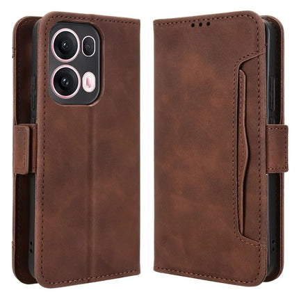 For Oppo Reno13 Pro 5G Leather Case Phone Wallet Cover with Multiple Card Slots - Brown