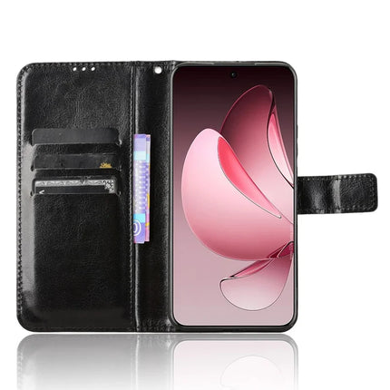 For Oppo Reno13 Pro 5G Case Crazy Horse Texture PU Leather Phone Wallet Cover