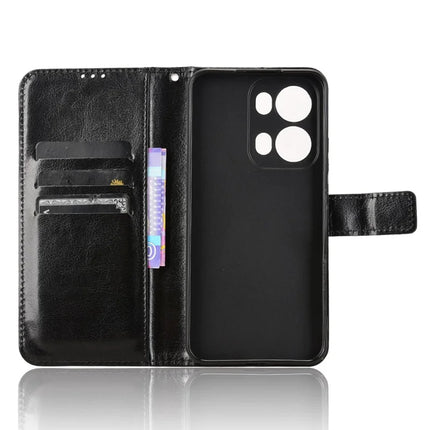 For Oppo Reno13 Pro 5G Case Crazy Horse Texture PU Leather Phone Wallet Cover