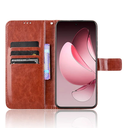 For Oppo Reno13 Pro 5G Case Crazy Horse Texture PU Leather Phone Wallet Cover