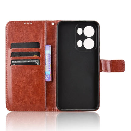 For Oppo Reno13 Pro 5G Case Crazy Horse Texture PU Leather Phone Wallet Cover