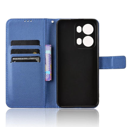 For Oppo Reno13 Pro 5G Case PU Leather Diamond Texture Wallet Phone Cover